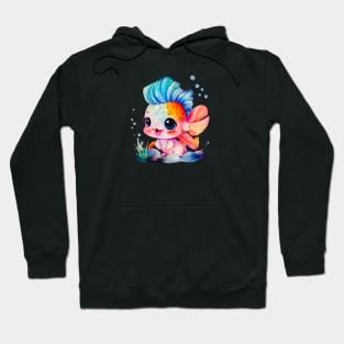 Cute, happy baby fish design Hoodie